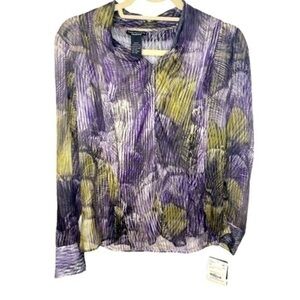 Doncaster Silk Button Down Blouse Size Medium NWT